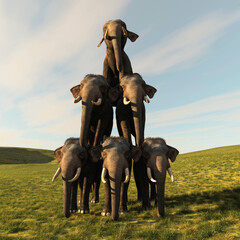Elephant pyramid