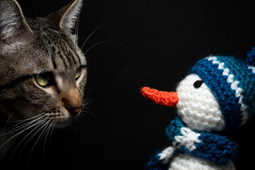 Beautiful  Handmade Yarn Snowman worsted