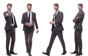 collage of photos of a modern young businessman