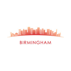 Fototapeta premium Birmingham skyline silhouette. Vector design colorful illustration.