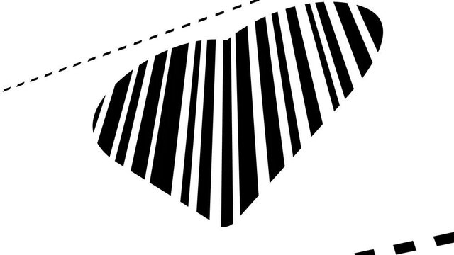 Heart Coupon in bar code shape with scissors to cut the dotted line border animation.