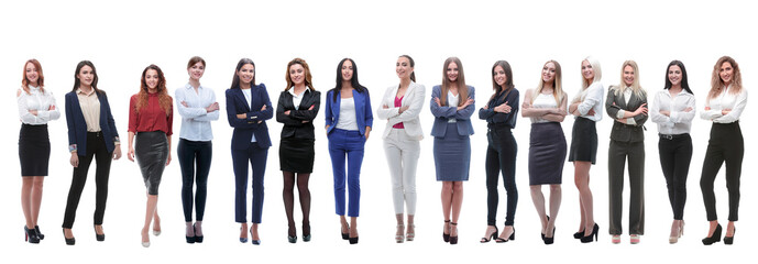 panoramic photo of a big business team standing together