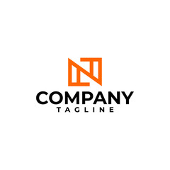 simple line art letter N logo