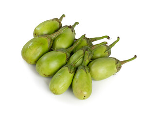Fresh Healthy Raw Eggplant Isolated on White Background