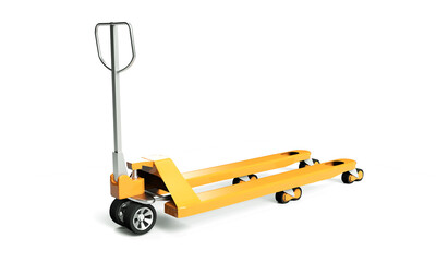 An empty hand truck, isolated on white background. 3D render