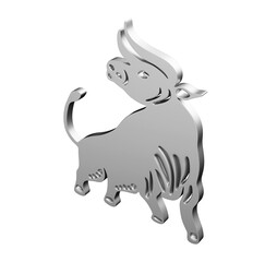 Cow icon isolated on white background. 3d illustration 3D render