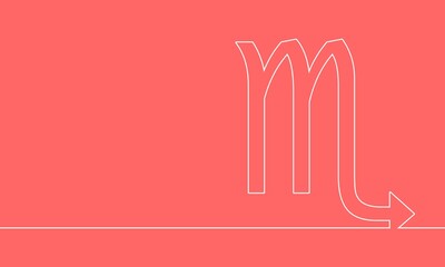 Zodiac symbol. Sign of the Scorpion. Thin line style