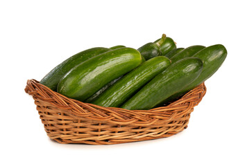 Fresh Healthy Cucumbers Isolated on White Background