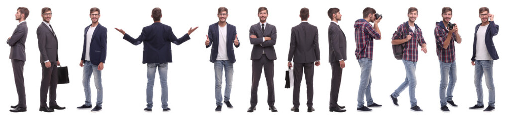 panoramic collage of a promising young man