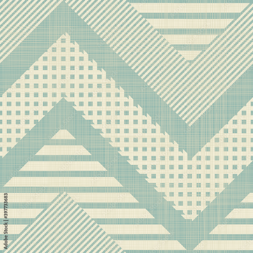 Aufkleber Seamless stylish geometric pattern. Classic Art Deco seamless pattern on texture background. Abstract Vintage retro vector Islamic wallpaper. Lattice graphic design. Vector modern tiles pattern.
