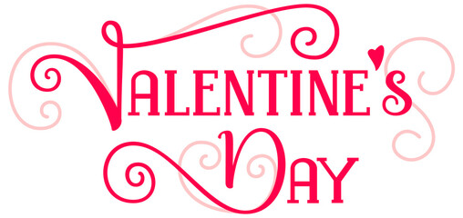 Valentines day ornate lettering template text for greeting card