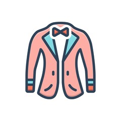 Color illustration icon for coat