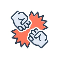 Color illustration icon for conflict