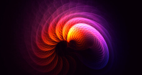 3D rendering abstract multicolor fractal light background