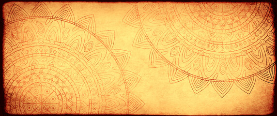 Vintage backdrop with Round Geometric Ornament