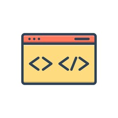 Color illustration icon for code
