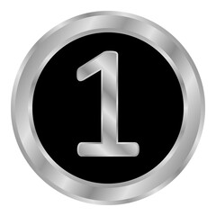 Gold number one button.