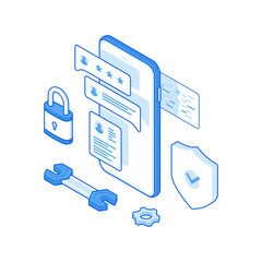 Web banner with concept of safe online communications