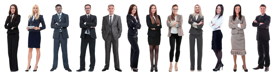 group of successful business people isolated on white