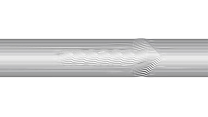 Abstract flow lines background . Fluid wavy shape .Striped linear pattern . Music sound wave . Vector illustration