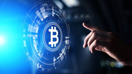 Bitcoin cryptocurrency trading and investment concept. Financial technology, Fintech and digital money.