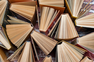 Books open stand top view