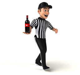 Fun 3D Illustration of an american Referee