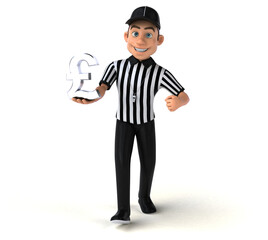 Fun 3D Illustration of an american Referee