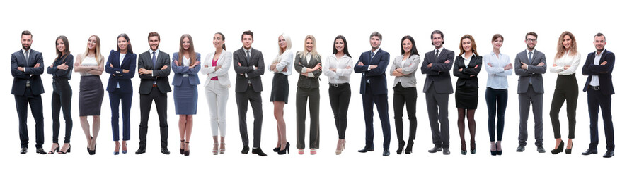 group of successful entrepreneurs standing together. isolated on white