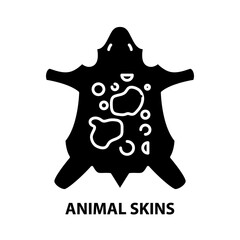 animal skins symbol icon, black vector sign with editable strokes, concept illustration