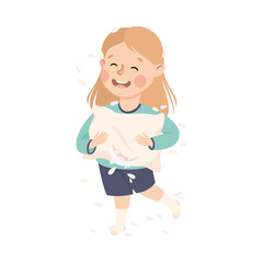 Little Child with Bad and Naughty Behavior Vector Illustration