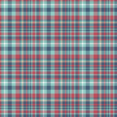 Plaid seamless pattern. Vector background of textile ornament. Flat fabric design.