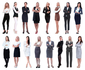 in full growth.collage of a group of successful young business women.