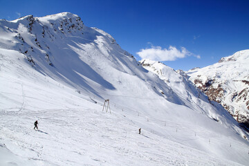 Summit ridge and northern slopes of Cheget Mountain, Elbrus region, Caucasus