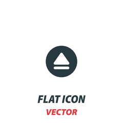 Eject icon in a flat style. Vector illustration pictogram on white background. Isolated symbol suitable for mobile concept, web apps, infographics, interface and apps design