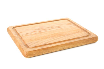 Wooden kitchen board isolated on white background