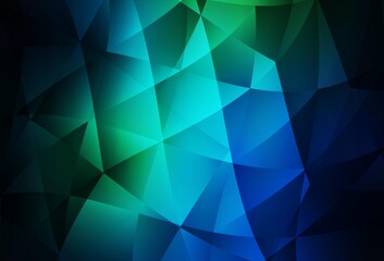 Obraz premium Dark Blue, Green vector polygon abstract background.