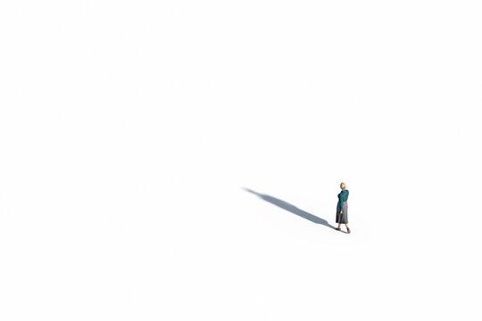 Business Woman Walking Isolated Against White, Illustration, Template, Mock Up, Blank. Unrecognisable, Created In 3d Software. 3d Rendering.