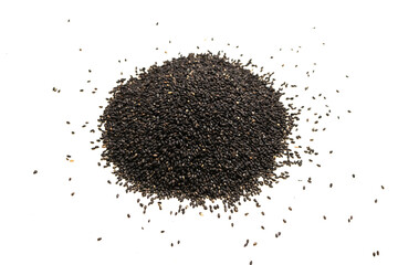 Seeds of a black sesame.