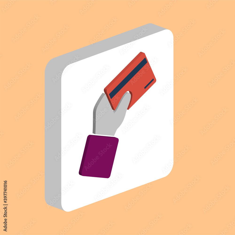 Poster payment card simple vector icon. illustration symbol design template for web mobile ui element. perf