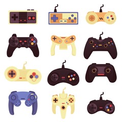Video game controller set isolated on white background. Gamepad joysticks © sabelskaya