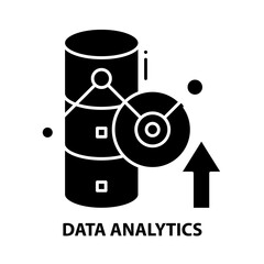 data analytics symbol icon, black vector sign with editable strokes, concept illustration