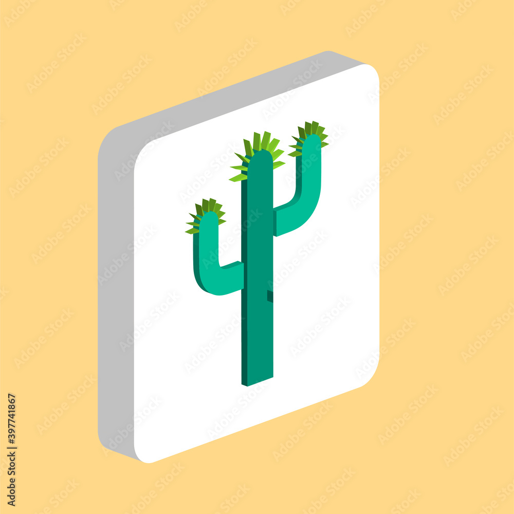 Poster cactus simple vector icon. illustration symbol design template for web mobile ui element. perfect co