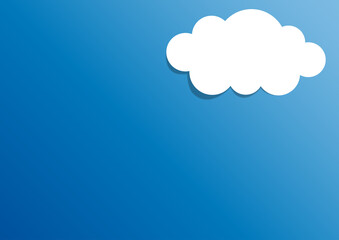 A cloud on blue background with copy space for your text