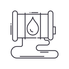 Oil spill icon, linear isolated illustration, thin line vector, web design sign, outline concept symbol with editable stroke on white background.