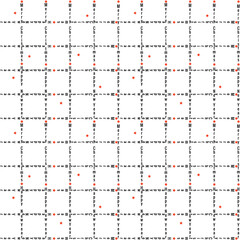 Seamless christmas pattern with text in grid. Happy New Year, Merry Christmas, gold stars on white background. Vector pattern for fabric, fashion design, wallpaper, paper.