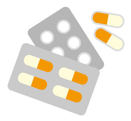 錠剤のシンプルなカラーアイコン