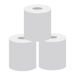 3個のトイレットペーパーのシンプルなアイコン