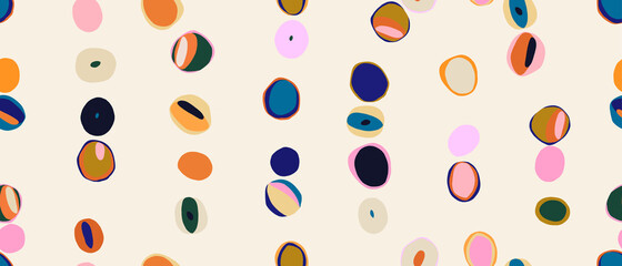 Colorful modern hand drawn trendy abstract pattern. Creative collage seamless pattern design. 