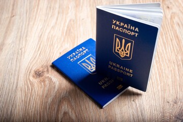 Ukrainian passport for traveling to other countries. Biometric international passport of a citizen of Ukraine.